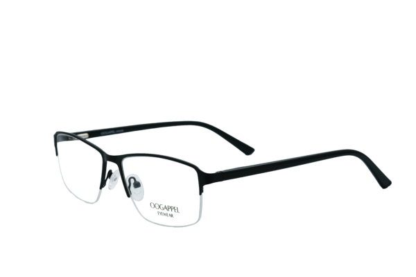 Black Semi-Rimless Metal Rectangle Men’s Eyeglasses Side View