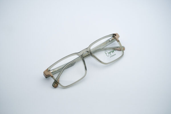 Clear and Rose Gold Square Eyeglasses by Oogappel Front View Original