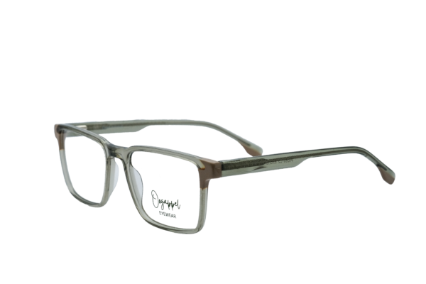 Clear and Rose Gold Square Eyeglasses by Oogappel Side View