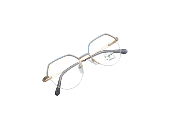 Gold and Black Square Women's Eyeglasses by Oogappel Front View