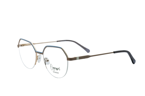 Gold and Black Square Women's Eyeglasses by Oogappel Side View
