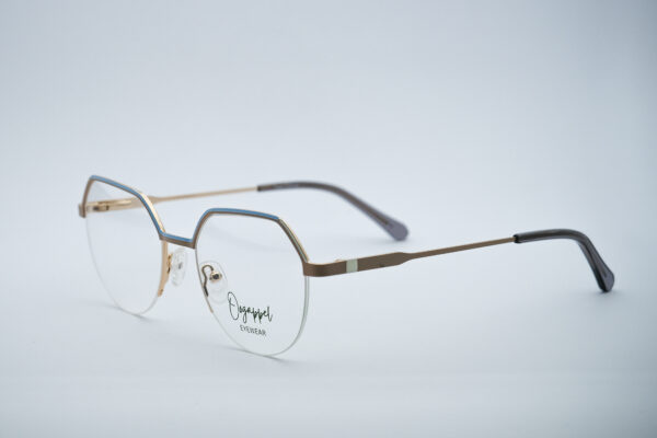 Gold and Black Square Women's Eyeglasses by Oogappel Side View Original
