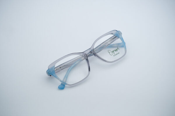 Grey-Blue Gradient Square Acetate Women’s Eyeglasses Front View Original