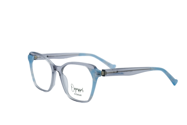 Grey-Blue Gradient Square Acetate Women’s Eyeglasses Side View