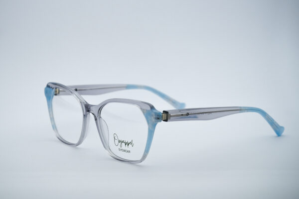 Grey-Blue Gradient Square Acetate Women’s Eyeglasses Side View Original